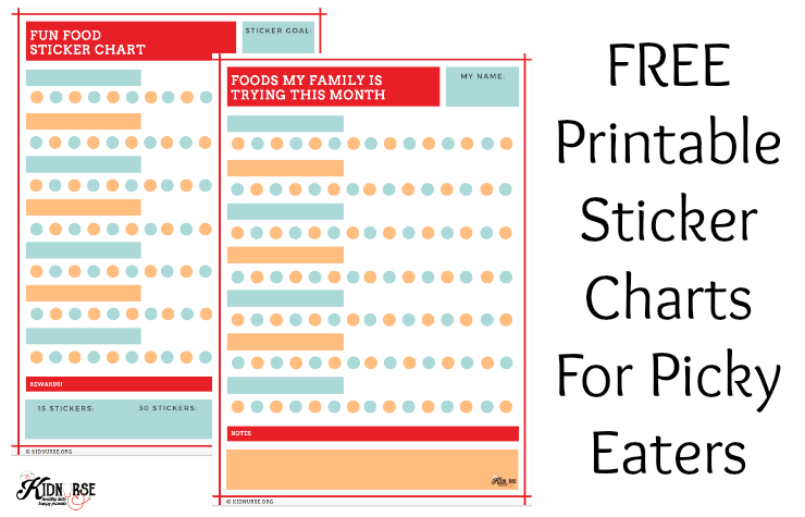 Free, printable sticker charts to help you introduce your picky eaters to new foods.